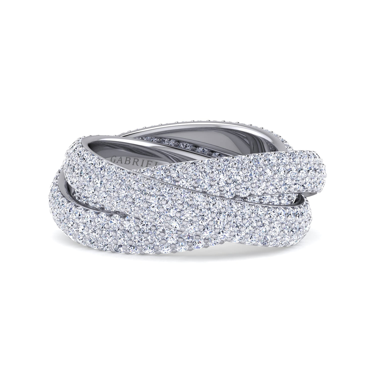 Eternity Band Wedding Ring in 14k White Gold with  Natural Diamond at Gabriel & Co. - Shot 1