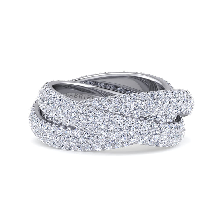Eternity Band Wedding Ring in 14k White Gold with  Natural Diamond at Gabriel & Co. - Shot 1