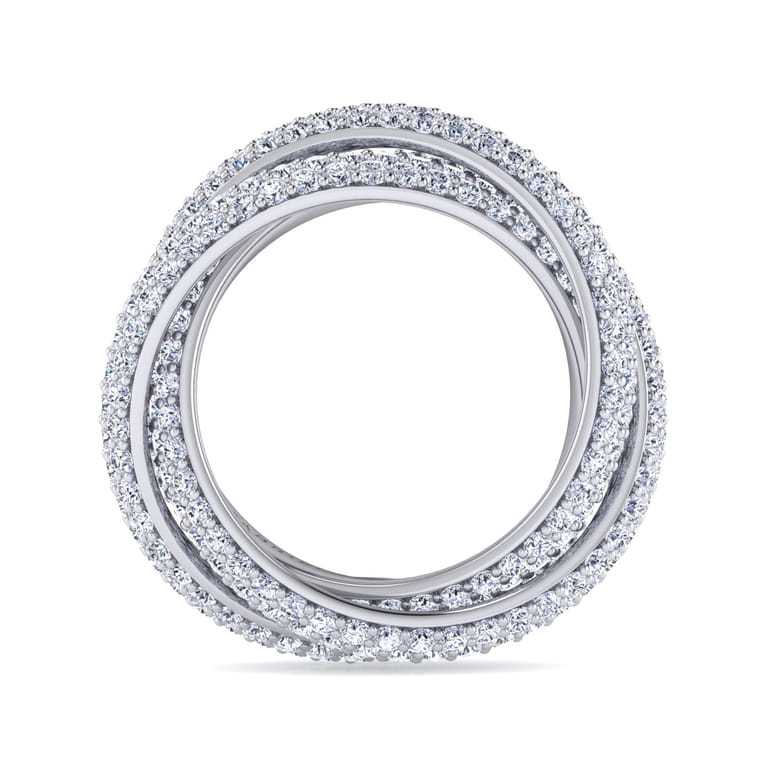 Eternity Band Wedding Ring in 14k White Gold with  Natural Diamond at Gabriel & Co. - Shot 2