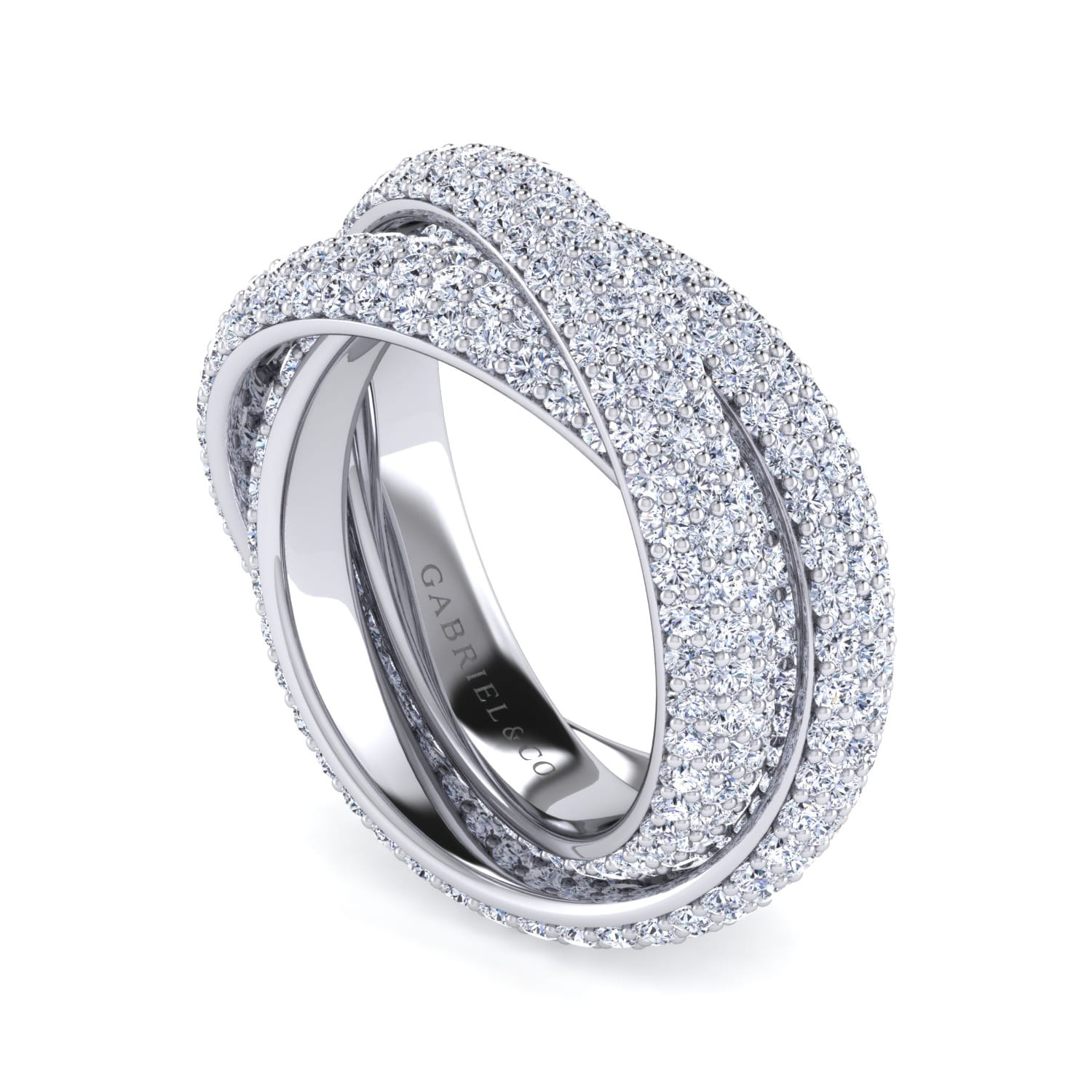 Eternity Band Wedding Ring in 14k White Gold with  Natural Diamond at Gabriel & Co. - Shot 3