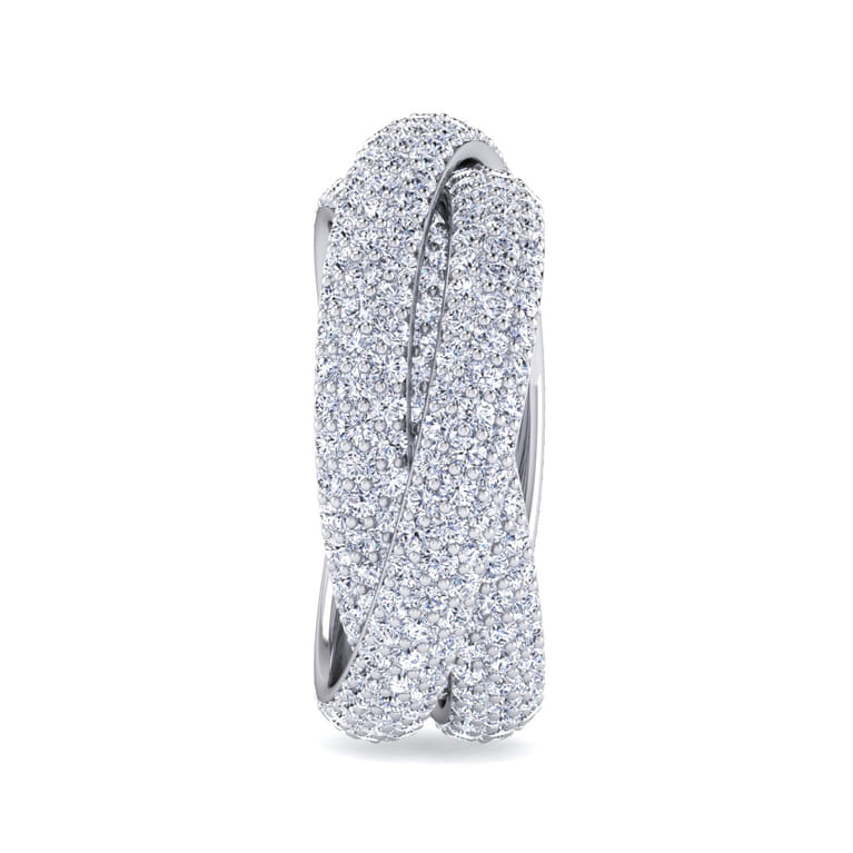 Eternity Band Wedding Ring in 14k White Gold with  Natural Diamond at Gabriel & Co. - Shot 4