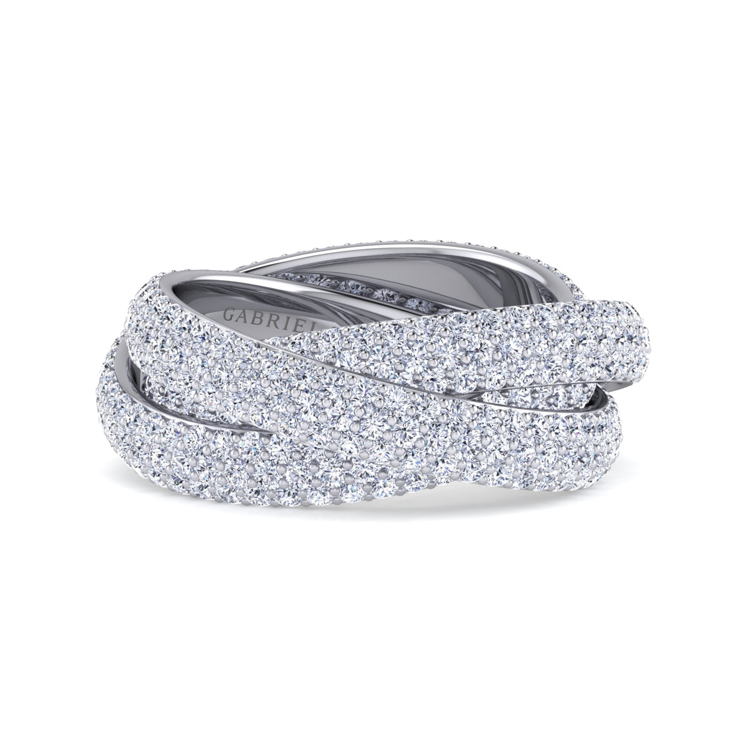 Eternity Band Wedding Ring in 14k White Gold with  Natural Diamond at Gabriel & Co. - Shot 1
