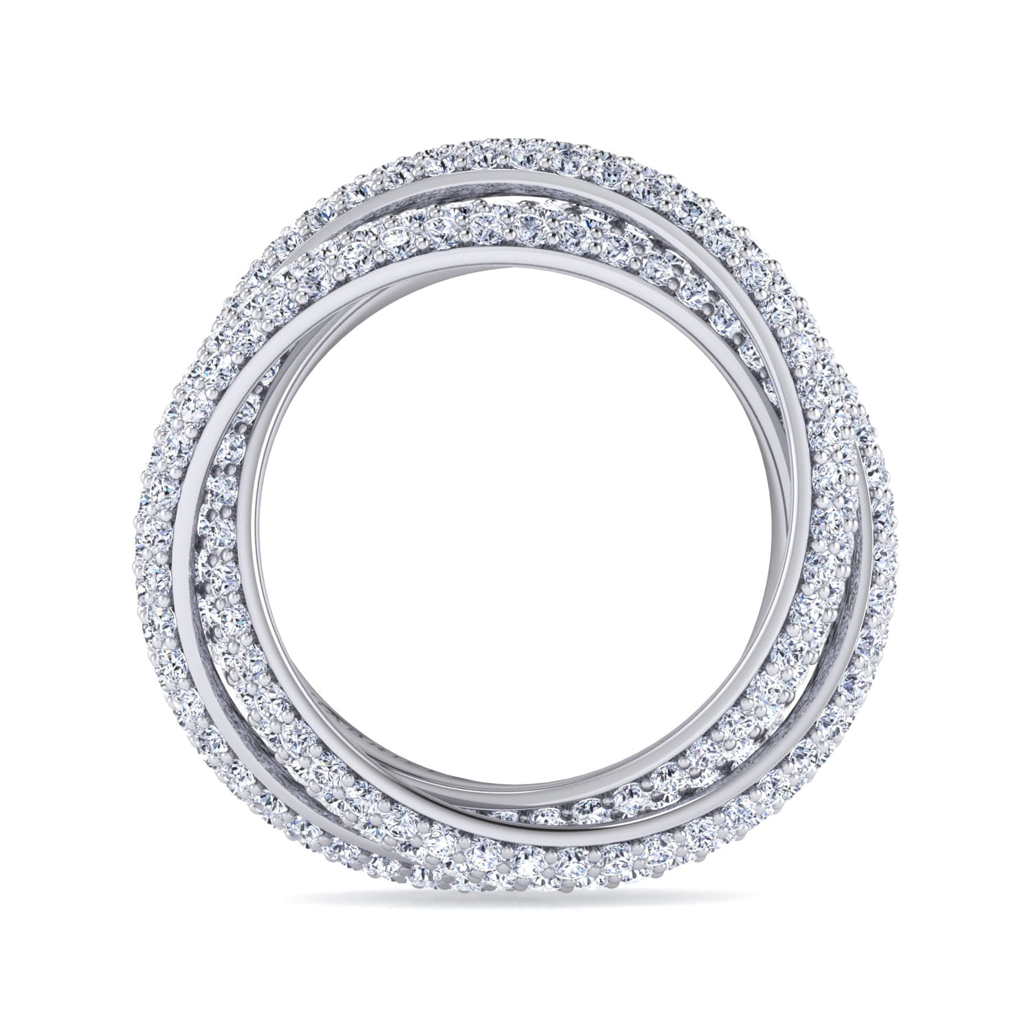 Eternity Band Wedding Ring in 14k White Gold with  Natural Diamond at Gabriel & Co. - Shot 2
