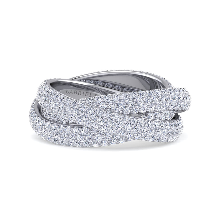 Eternity Band Wedding Ring in 14k White Gold with  Natural Diamond at Gabriel & Co. - Shot 1