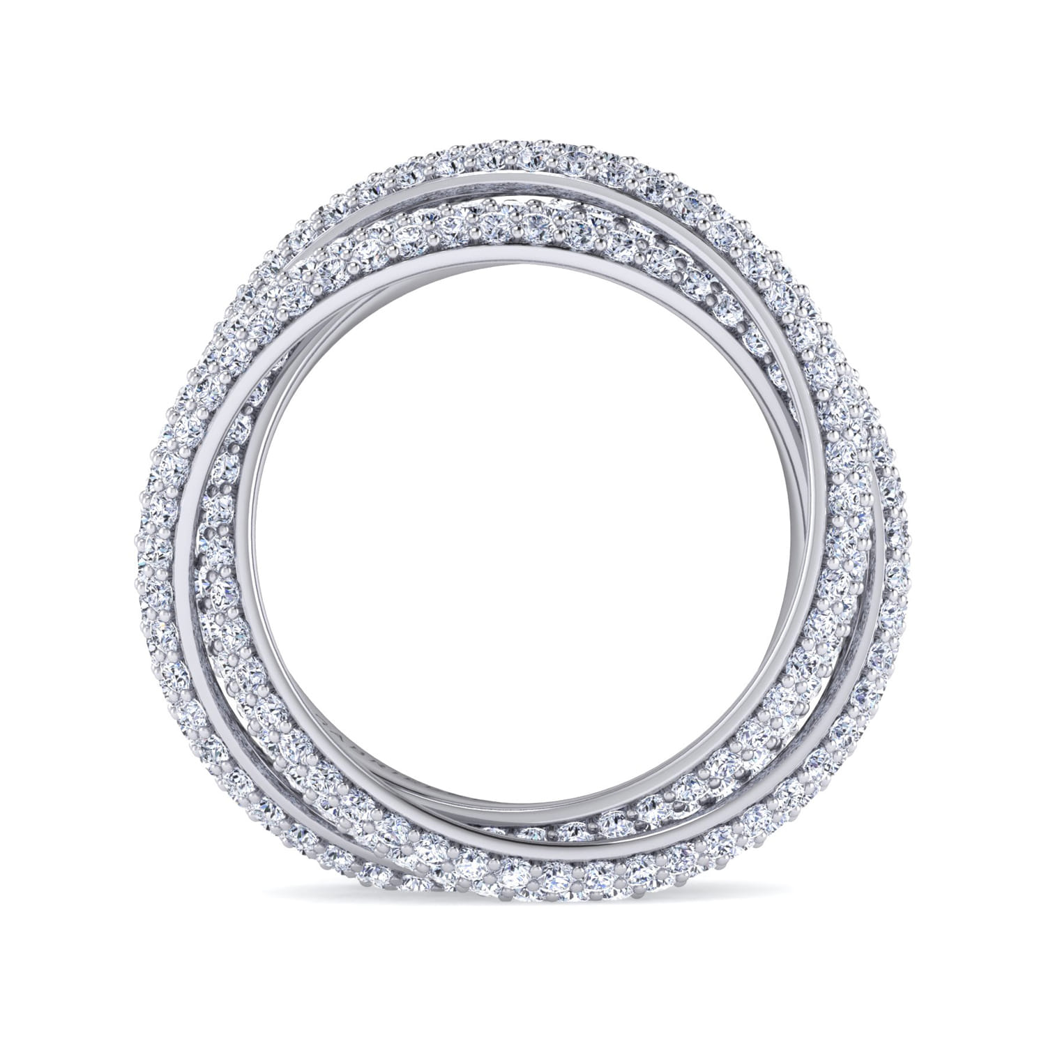 Eternity Band Wedding Ring in 14k White Gold with  Natural Diamond at Gabriel & Co. - Shot 2