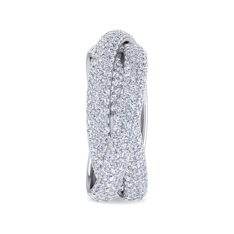 Eternity Band Wedding Ring in 14k White Gold with  Natural Diamond at Gabriel & Co. - Shot 4