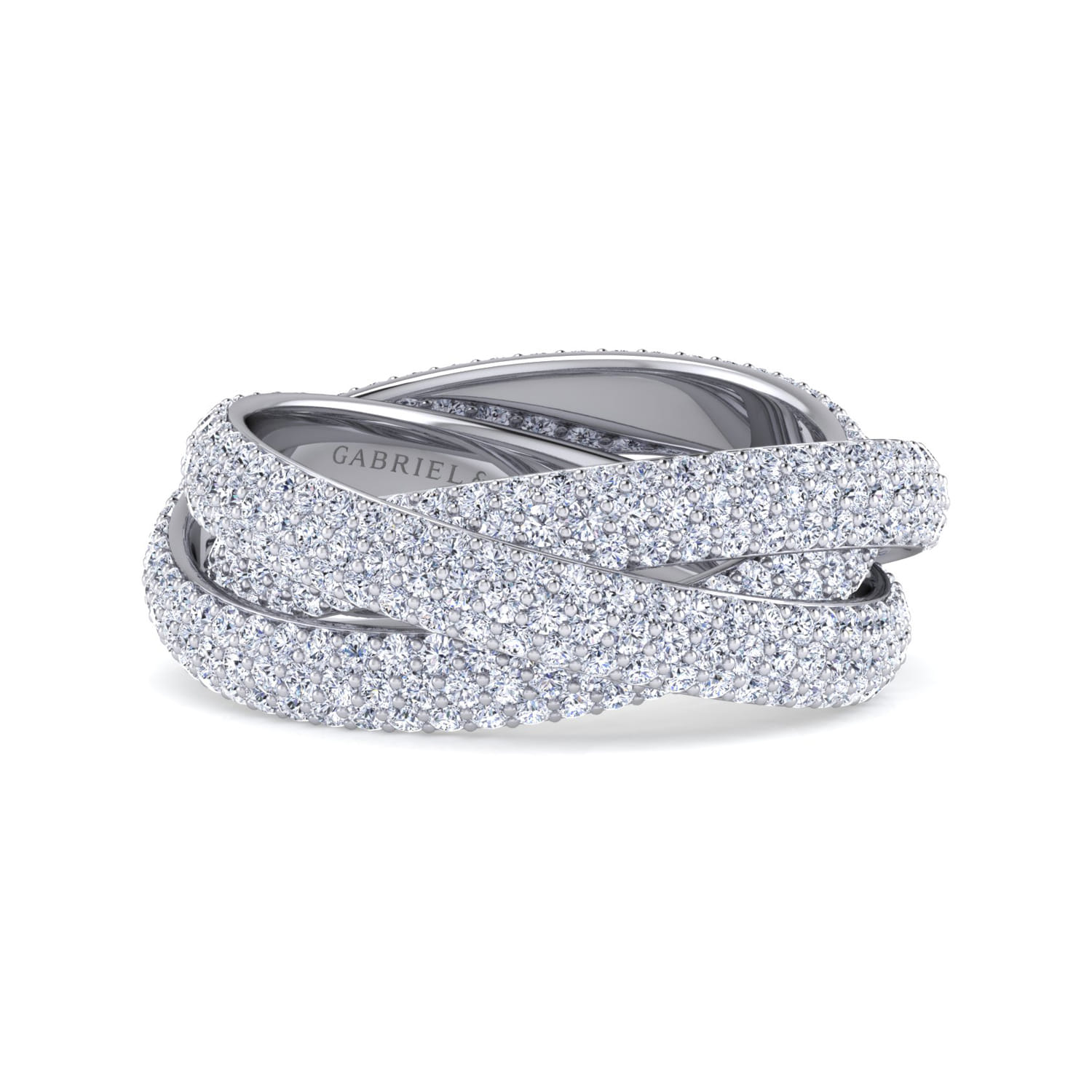 Eternity Band Wedding Ring in 14k White Gold with  Natural Diamond at Gabriel & Co. - Shot 1