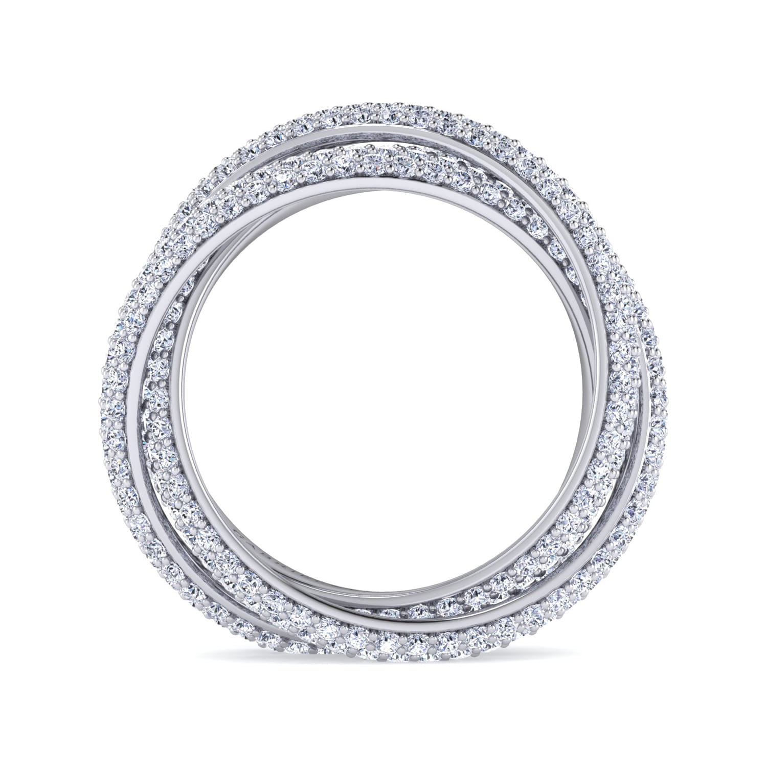 Eternity Band Wedding Ring in 14k White Gold with  Natural Diamond at Gabriel & Co. - Shot 2