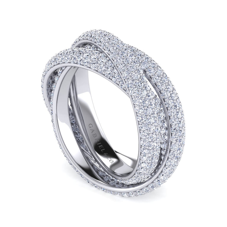 Eternity Band Wedding Ring in 14k White Gold with  Natural Diamond at Gabriel & Co. - Shot 3