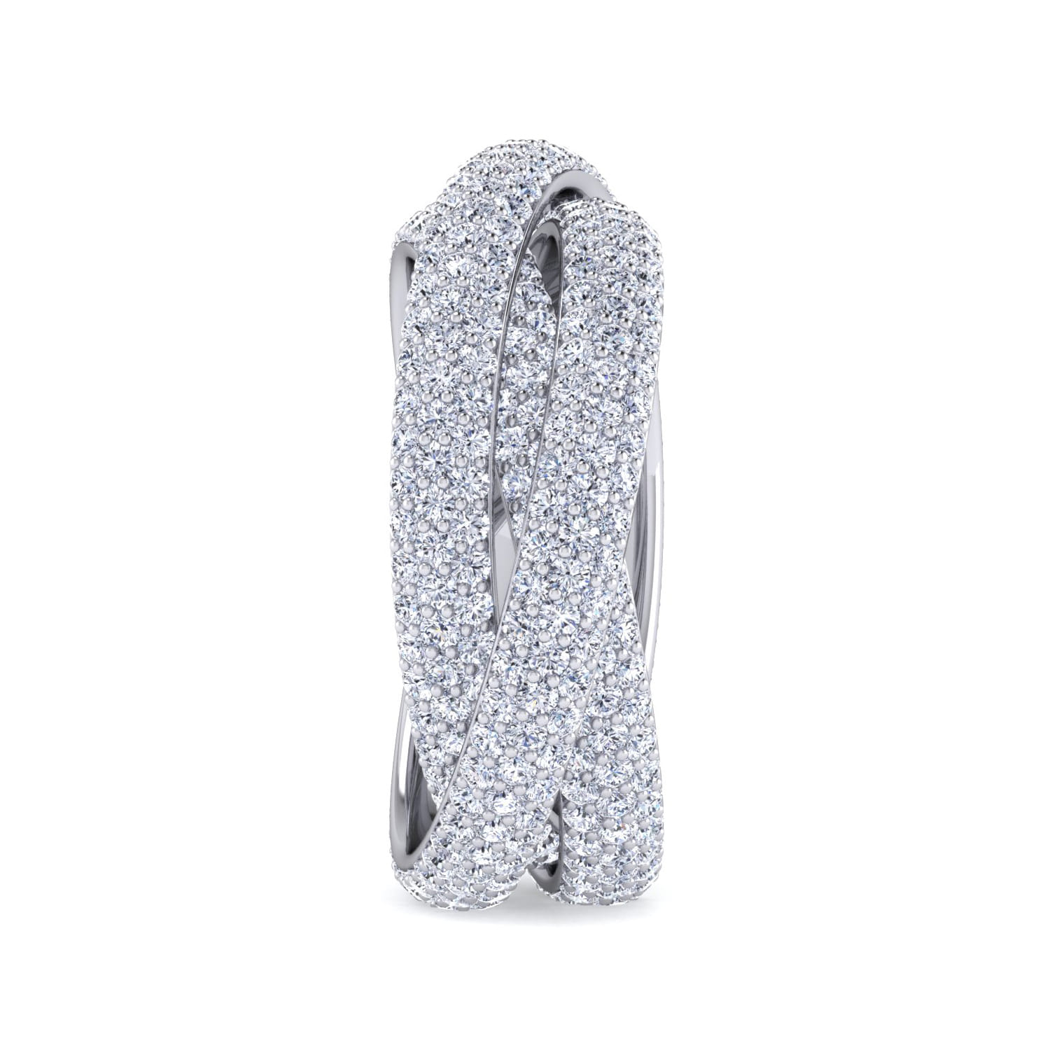 Eternity Band Wedding Ring in 14k White Gold with  Natural Diamond at Gabriel & Co. - Shot 4