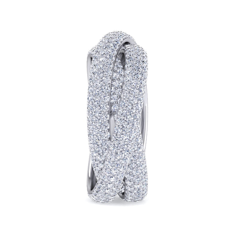 Eternity Band Wedding Ring in 14k White Gold with  Natural Diamond at Gabriel & Co. - Shot 4