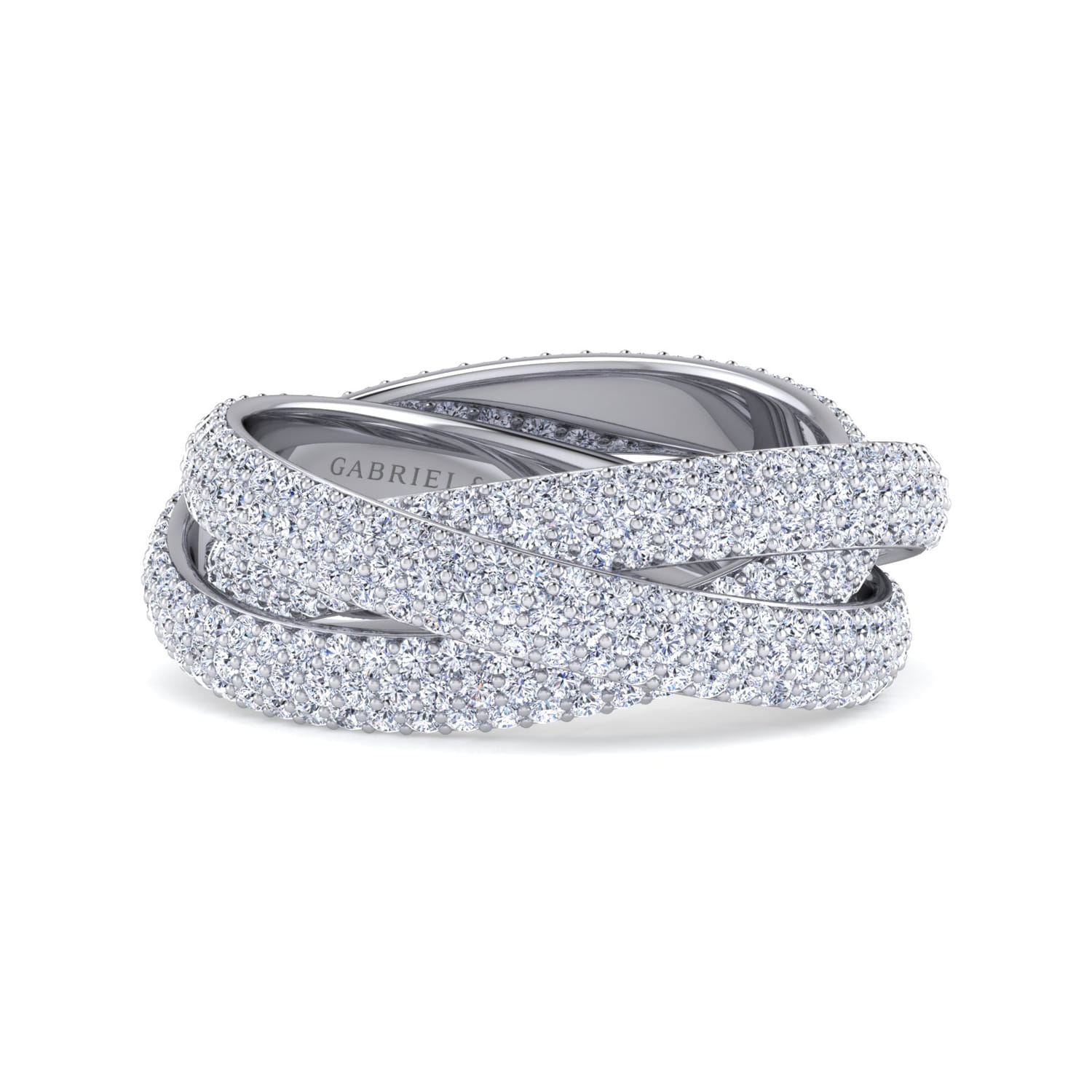 Eternity Band Wedding Ring in 14k White Gold with  Natural Diamond at Gabriel & Co. - Shot 1