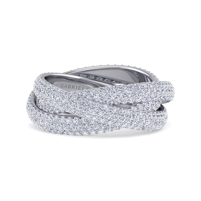 Eternity Band Wedding Ring in 14k White Gold with  Natural Diamond at Gabriel & Co. - Shot 1