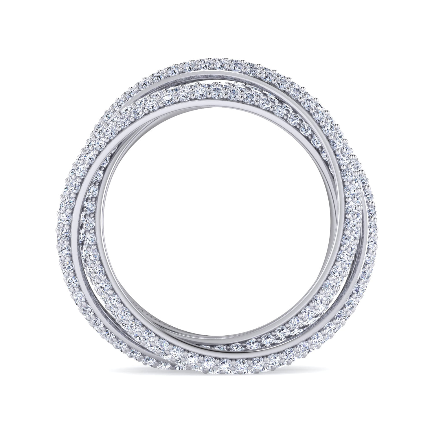 Eternity Band Wedding Ring in 14k White Gold with  Natural Diamond at Gabriel & Co. - Shot 2