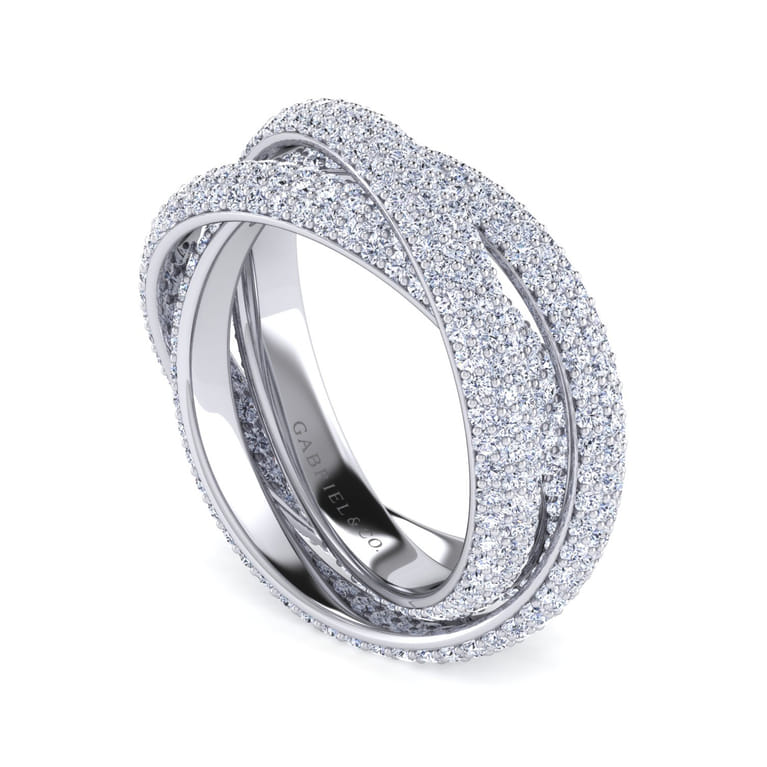 Eternity Band Wedding Ring in 14k White Gold with  Natural Diamond at Gabriel & Co. - Shot 3