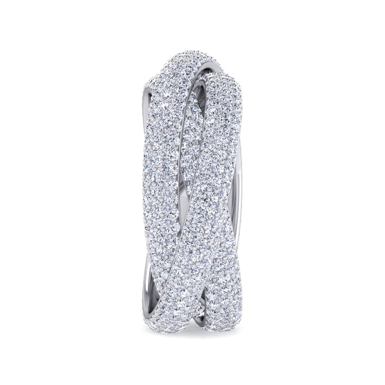Eternity Band Wedding Ring in 14k White Gold with  Natural Diamond at Gabriel & Co. - Shot 4