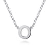 14K White Gold O Initial Necklace