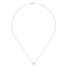 14K White Gold O Initial Necklace