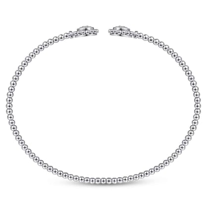 14K White Gold Open Bangle with Pav¿ª Diamond Circles