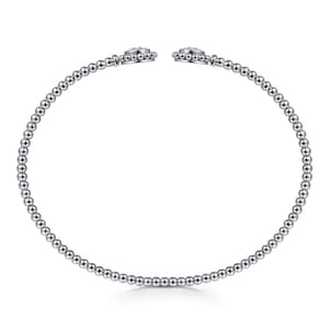 14K White Gold Open Bangle with Pav¿ª Diamond Circles