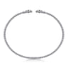 14K White Gold Open Bangle with Pav¿ª Diamond Circles - 0.18 ct