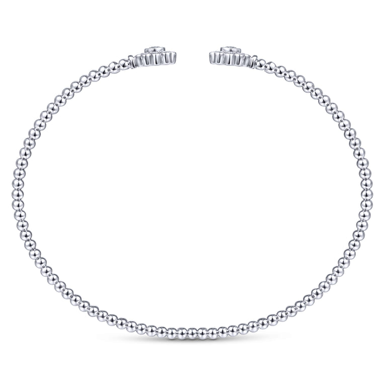14K White Gold Open Bangle with Pave Diamond Circles - 0.24 ct - Shot 3