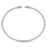 14K White Gold Open Bangle with Pave Diamond Circles - 0.18 ct