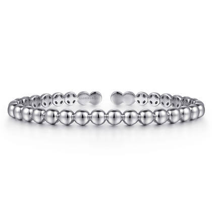 14K White Gold Open Bujukan Cuff Bracelet