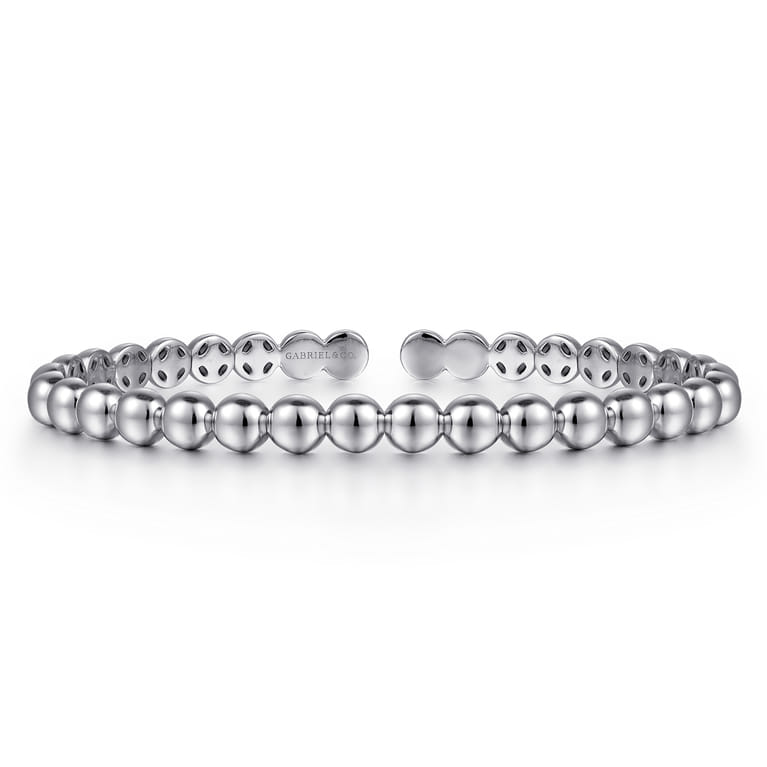 14K White Gold Open Bujukan Cuff Bracelet - Shot 1