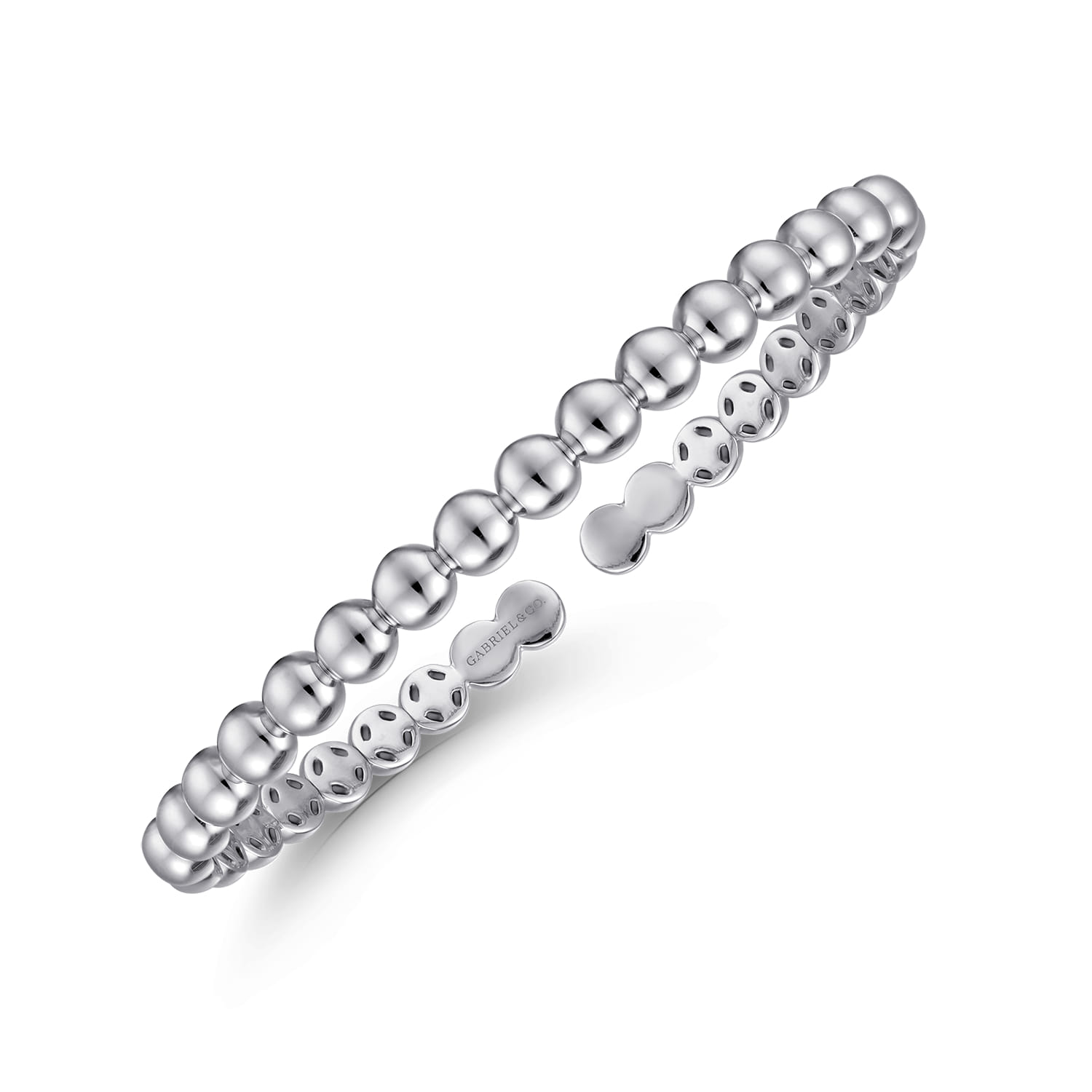 14K White Gold Open Bujukan Cuff Bracelet - Shot 2