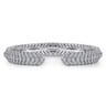 14K White Gold Open Chevron Diamond Bangle - 2.75 ct