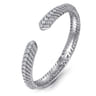 14K White Gold Open Chevron Diamond Bangle - 2.75 ct