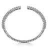 14K White Gold Open Chevron Diamond Bangle - 2.75 ct