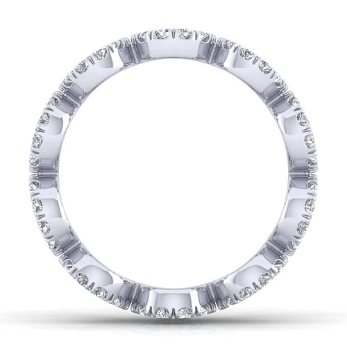 14K White Gold Open Circle Diamond Eternity Ring - Shot 2