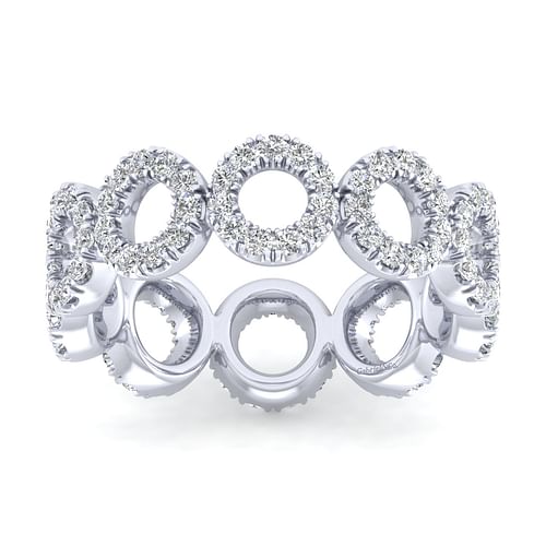 14K White Gold Open Circle Diamond Eternity Ring - Shot 4