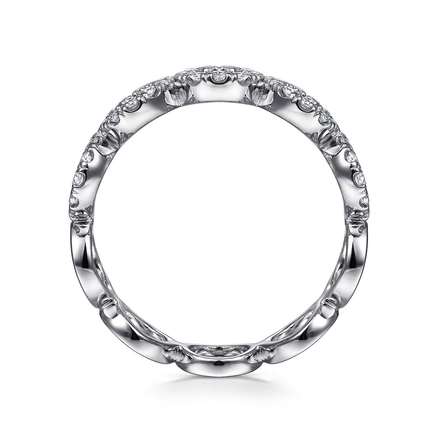 14K White Gold Open Circle Diamond Ring - 0.4 ct - Shot 2