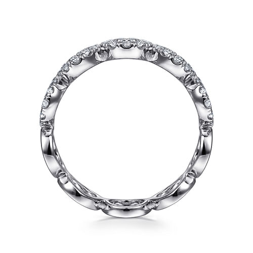 14K White Gold Open Circle Diamond Ring - 0.4 ct - Shot 2