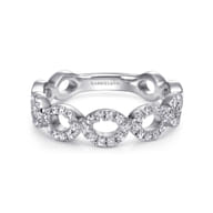 14K White Gold Open Circles Diamond Band