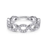 14K White Gold Open Circles Diamond Band - 0.3 ct