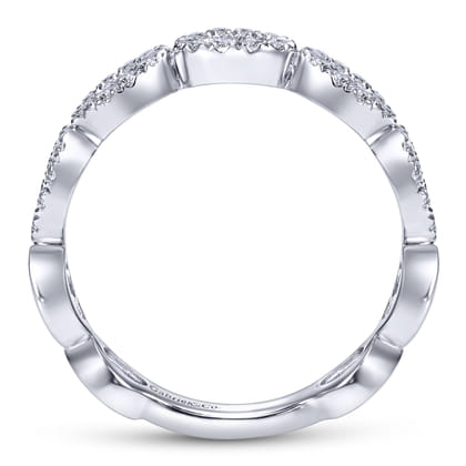 14K White Gold Open Circles Diamond Band