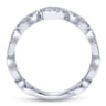 14K White Gold Open Circles Diamond Band - 0.3 ct
