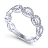 14K White Gold Open Circles Diamond Band - 0.3 ct