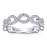 14K White Gold Open Circles Diamond Band - 0.3 ct