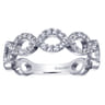14K White Gold Open Circles Diamond Band - 0.3 ct