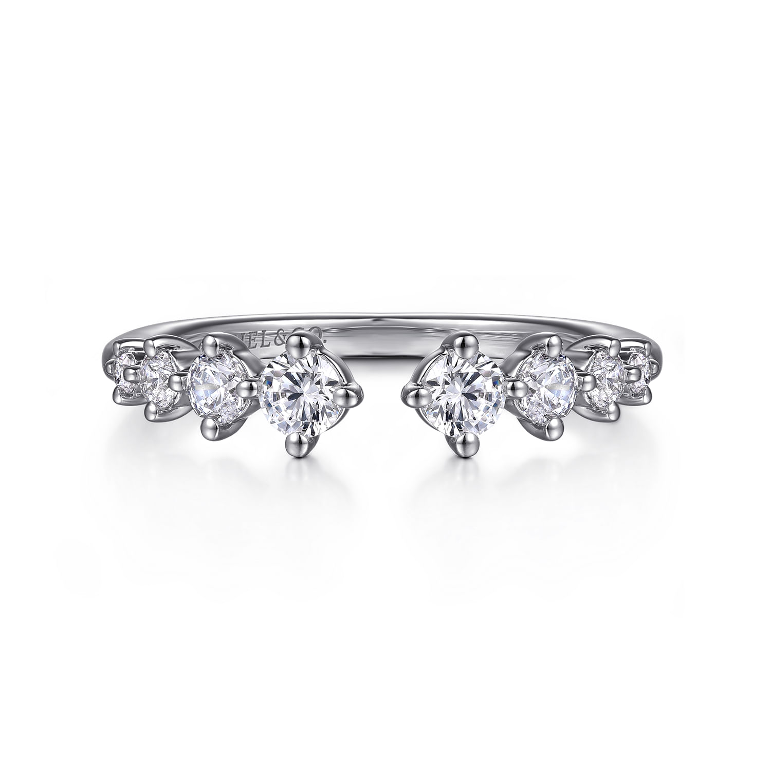 14K White Gold Open Diamond Anniversary Band