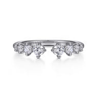 14K White Gold Open Diamond Anniversary Band