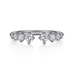 14K White Gold Open Diamond Anniversary Band