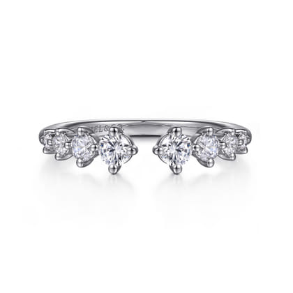 14K White Gold Open Diamond Anniversary Band