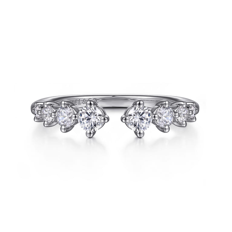 Open Ring Wedding Ring in 14k White Gold with Round Natural Diamond at Gabriel & Co. - Shot 1