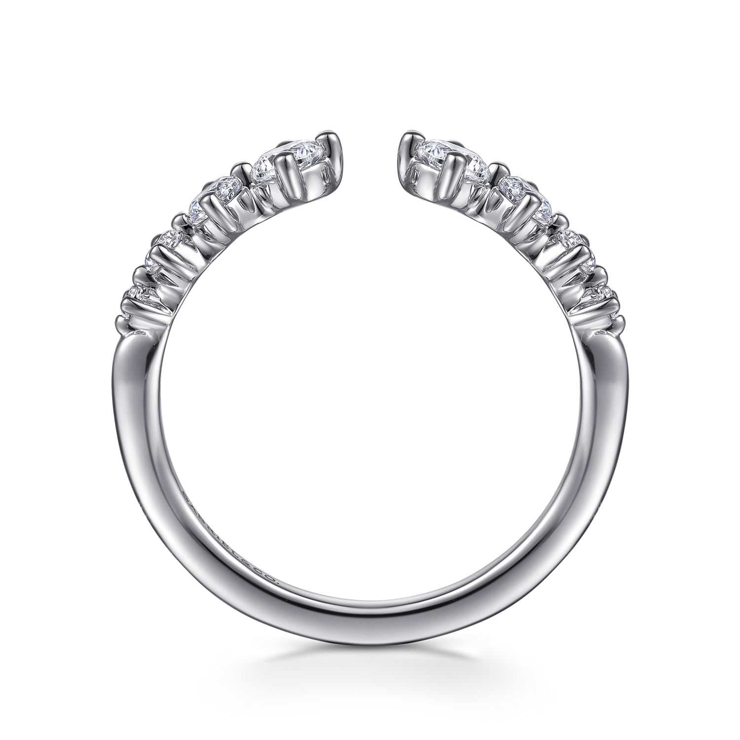 14K White Gold Open Diamond Anniversary Band